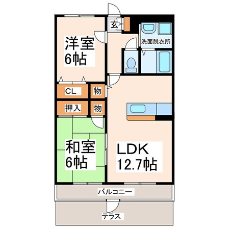 上の窪団地 徒歩3分 1階の物件間取画像